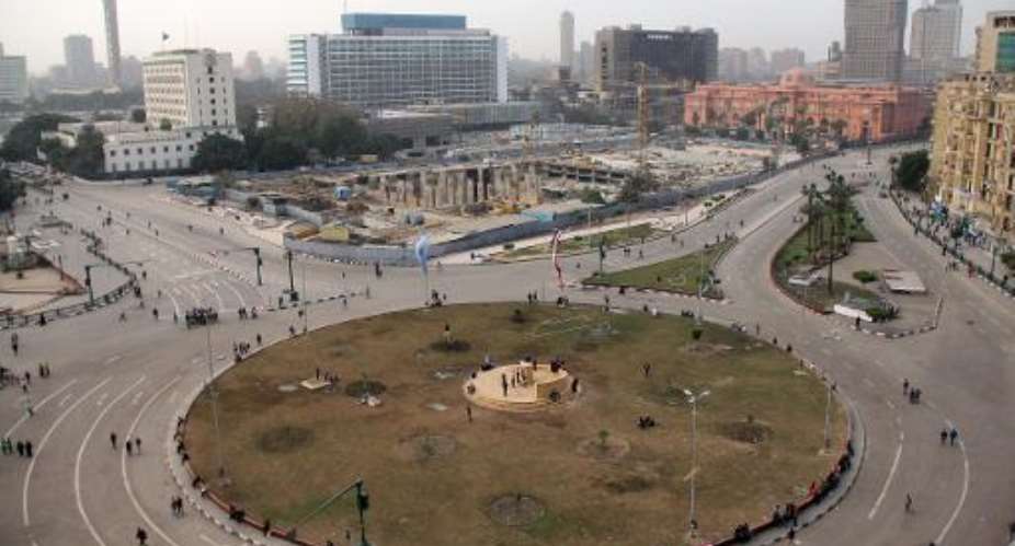 Cairo's Tahrir Square is seen January 26, 2014.  By Ahmed Taranh AFP