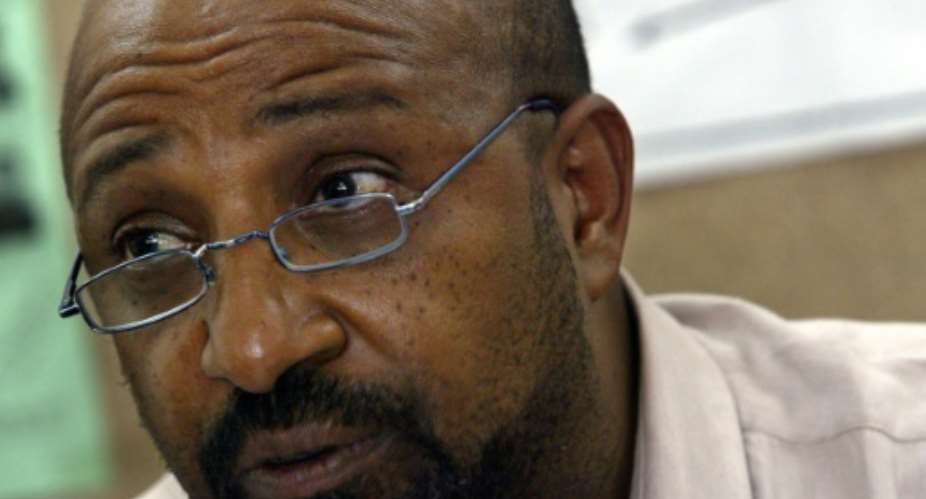Opposition activist Berhanu Nega, pictured in 2005, has been sentenced to death in a previous trial.  By MARCO LONGARI AFPFile