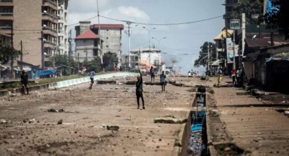 Opposition leader Cellou Dalein Diallo's self-proclaimed victory at Guinea's presidential election on October 18, 2020 led to a week of clashes between supporters and security forces across the West African nation Conakry pictured October 23, 2020.  By JOHN WESSELS AFPFile