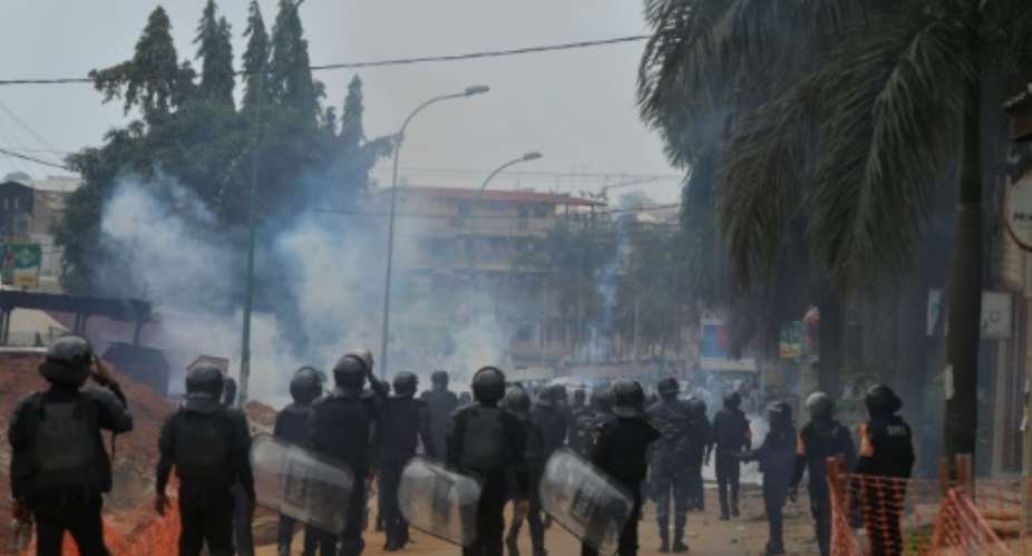 Opposition protesters see Ouattara's bid for a third term as unconstitutional.  By Issouf SANOGO AFP