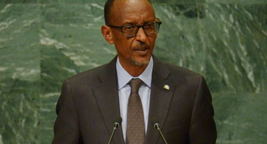 Paul Kagame, President of Rwanda addresses the 71st session of the United Nations General Assembly at the UN headquarters in New York on September 22, 2016.  By Dominick Reuter AFPFile