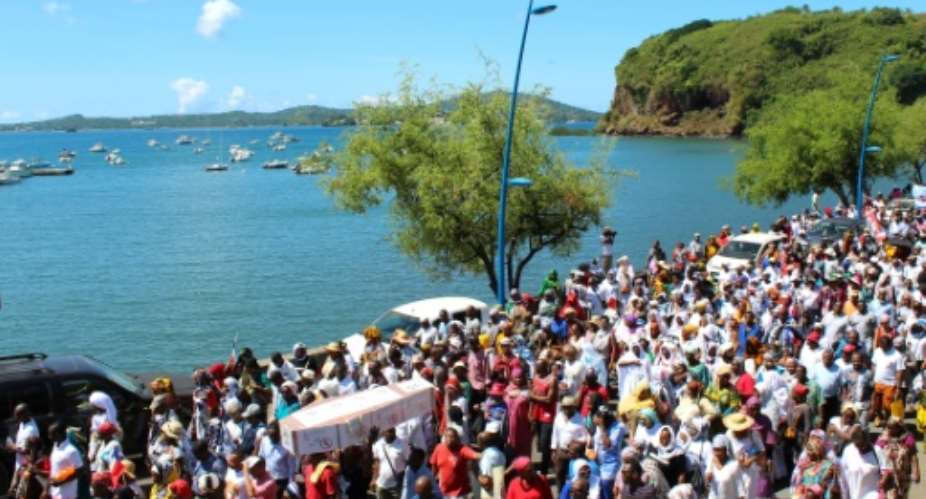 People demonstrated in Mayotte in May against a potential change of the status of the French territory.  By Ornella LAMBERTI AFPFile
