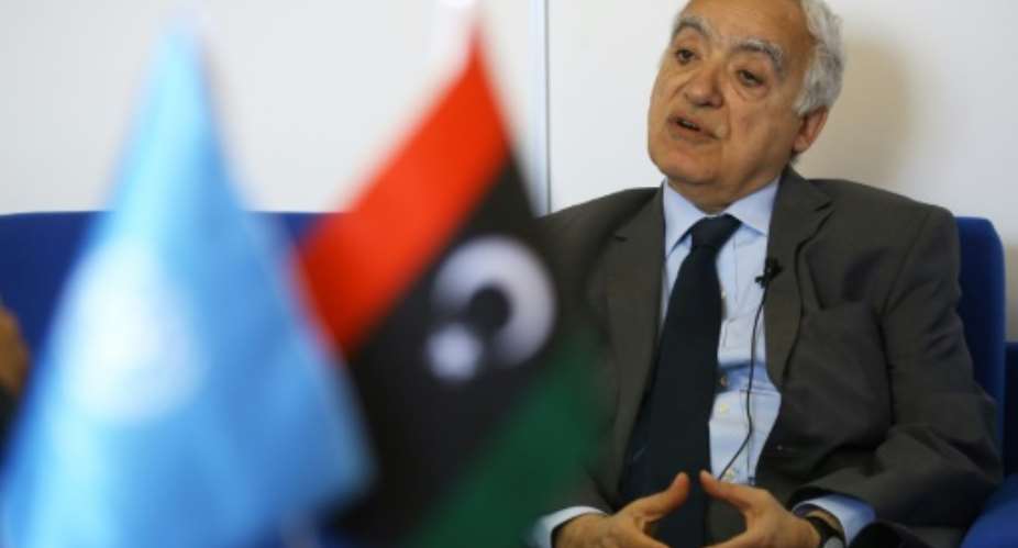 Photo prise le 18 avril 2019, lors d'une interview avec l'AFP, de Ghassan Salam, missaire de l'ONU pour la Libye.  By Mahmud TURKIA AFPFile