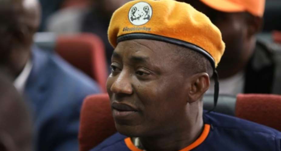 Police who arrested Nigerian opposition leader Omoyele Sowore - here in February 2020 - subjected him to severe beating and left him with bruises all over his body, his lawyer told AFP.  By KOLA SULAIMON AFP