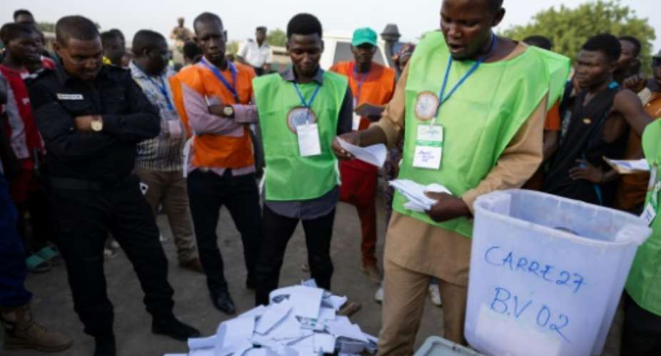 Polling station officials started counting the votes.  By Joris Bolomey AFP
