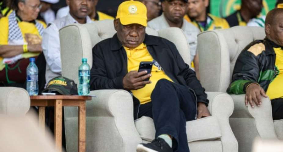 President Cyril Ramaphosa has taken time off to recover.  By EMMANUEL CROSET (AFP/File)