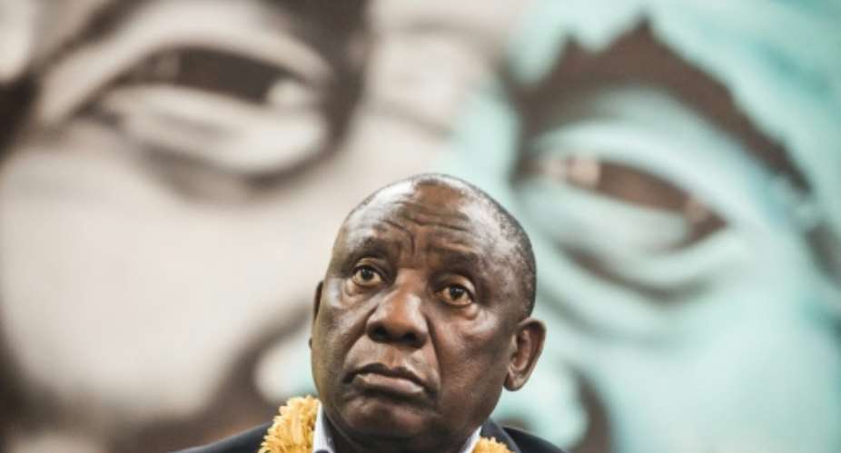 President Cyril Ramaphosa hopes to halt the decline in popularity of his African National Congress.  By RAJESH JANTILAL AFP
