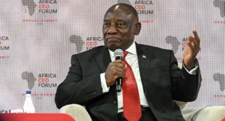 President Cyril Ramaphosa visits Washington with bilateral ties hit by  claims of persecution of white South Africans.  By Issouf SANOGO (AFP/File)