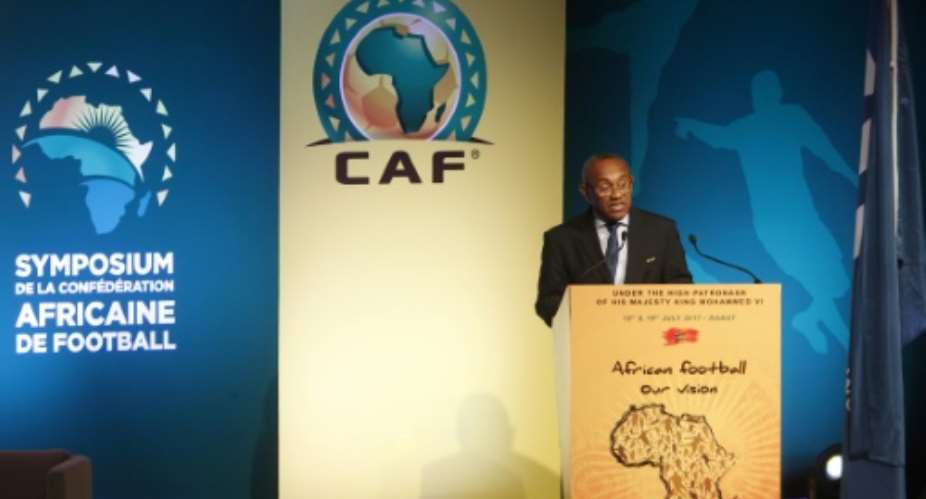 President of the African Football Confederation Ahmad Ahmad, pictured in July 2017, led a meeting of African football officials that determined Kenya was to lose the right to host the 2018 African Nations Championship over concerns about venues and the political situation.  By STRINGER AFPFile
