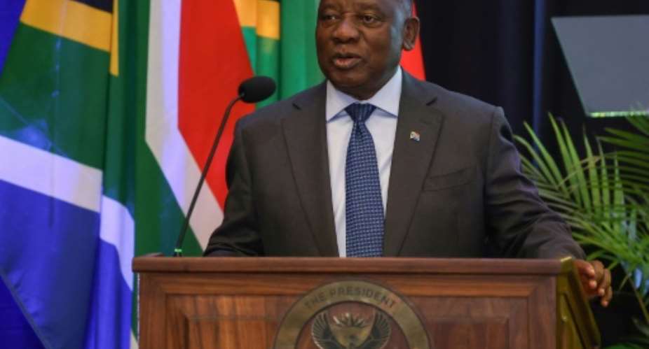 President Ramaphosa said a green transition to meet the climate challenge had to be just and inclusive.  By Phill Magakoe (AFP)