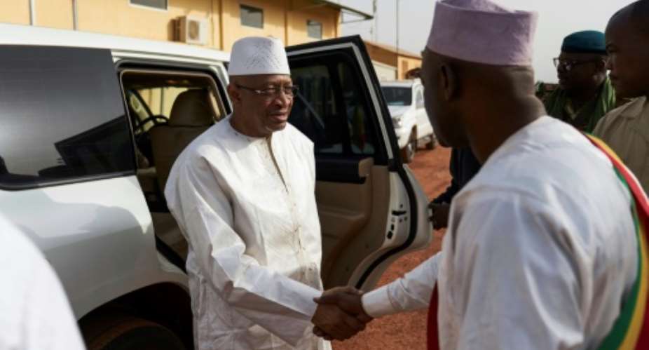 Prime Minister Soumeylou Boubeye Maiga flew to troubled central Mali last week to make a show of support.  By MICHELE CATTANI AFP