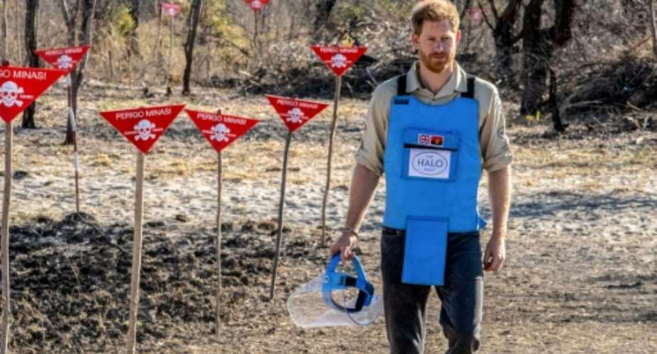 Prince Harry visited Angola in September to highlight the problem of landmine left after the country's civil war.  By - The HALO TrustAFP