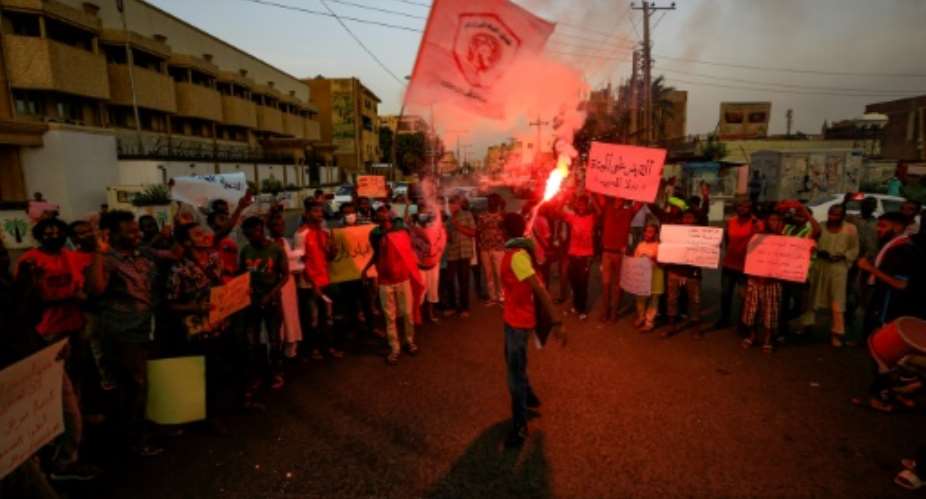 Protesters demonstrated in the Sudanese capital Khartoum in solidarity with rallies in the Central Darfur town of Nertiti demanding the government beef up security in the region.  By ASHRAF SHAZLY AFPFile