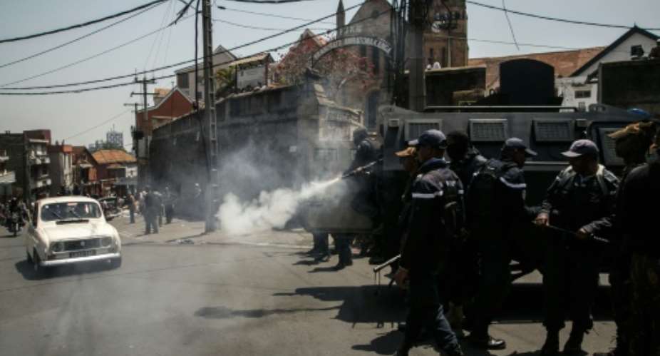 Protesters say they have been going without electricity for over 12 hours each day.  By RIJASOLO (AFP)
