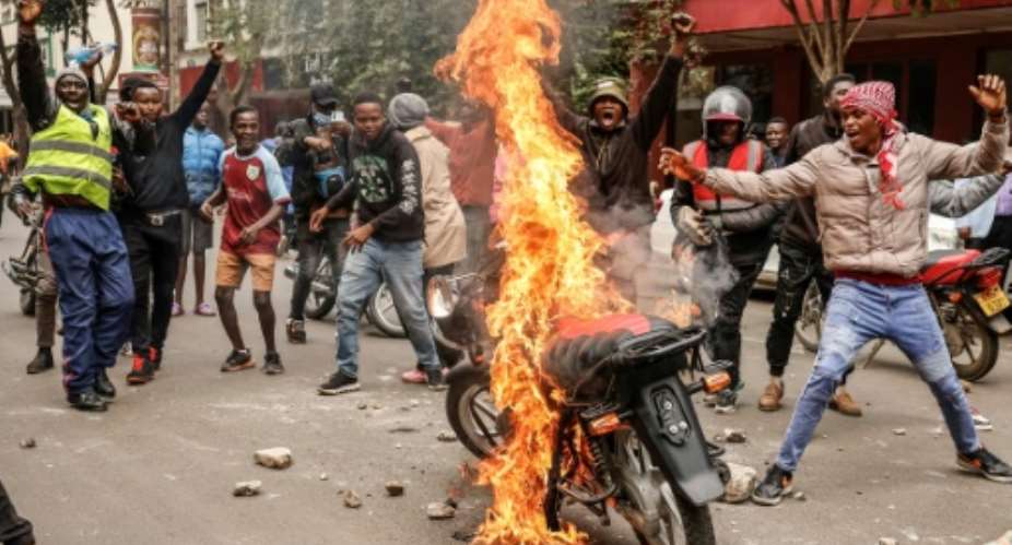 Protesters were attacked by an armed mob in the capital Nairobi.  By SIMON MAINA (AFP)