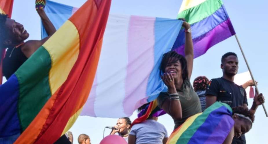 Proud: The LGBT parade in the Namibian capital Windhoek.  By Hildegard Titus AFPFile