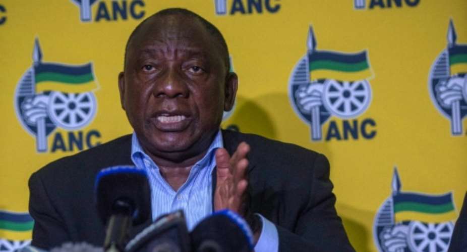Ramaphosa is battling a deep economic slump triggered in part by the Covid-19 pandemic.  By MUJAHID SAFODIEN AFPFile