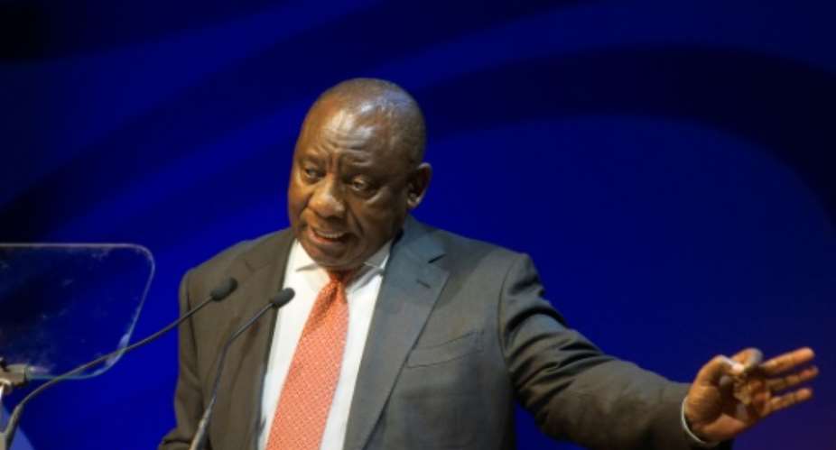 Ramaphosa's office denied he had been warned about the bank's imminent collapse.  By Rodger BOSCH AFPFile