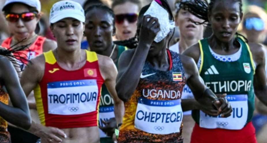 Rebecca Cheptegei placed 44th in the marathon at the Paris Olympics.  By Kirill KUDRYAVTSEV (AFP/File)