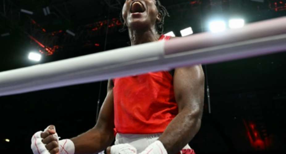 Refugee Olympic Teams Cindy Ngamba is into the semi-finals.  By MOHD RASFAN (AFP)
