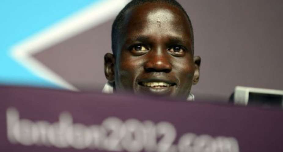 Stateless athlete Guor Marial from South Sudan.  By Saeed Khan (AFP)