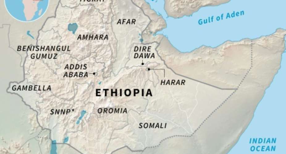 Regions of Ethiopia.  By Simon MALFATTO AFP