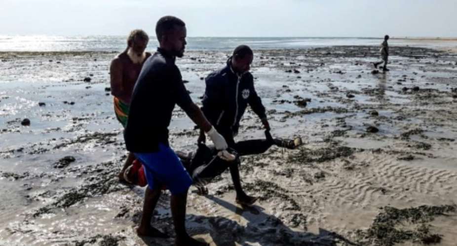 Rescuers in Djiboutis northeastern Obock region continue to recover bodies following the capsizing.  By - (AFP)