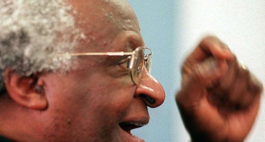 Revered: For years, Tutu symbolised the struggle against apartheid while Nelson Mandela and other leaders were in prison.  By Anna ZIEMINSKI AFPFile