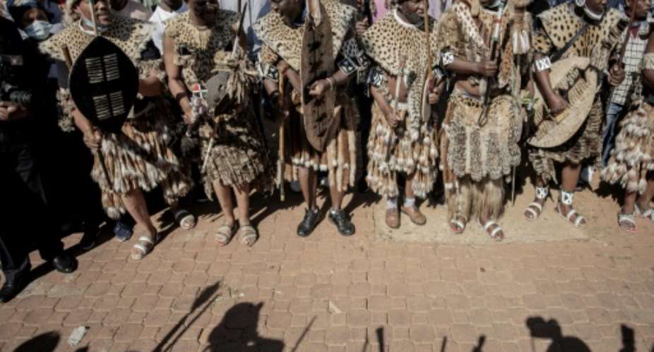 Royal farewell: Queen Shiyiwe Mantfombi Dlamini Zulu died last Friday, less than seven weeks after her husband, King Goodwill Zwelithini.  By Luca Sola (AFP)