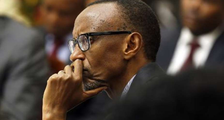 Rwanda's President Paul Kagame is pictured at the State House in Nairobi on May 11, 2014.  By  PoolAFPFile