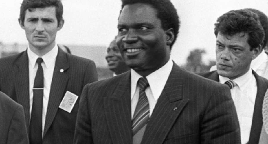 Rwandan president Juvenal Habyarimana C was killed when his plane was shot down in 1994, triggering the genocide of some 800,000 in the east African country..  By Georges GOBET AFPFile