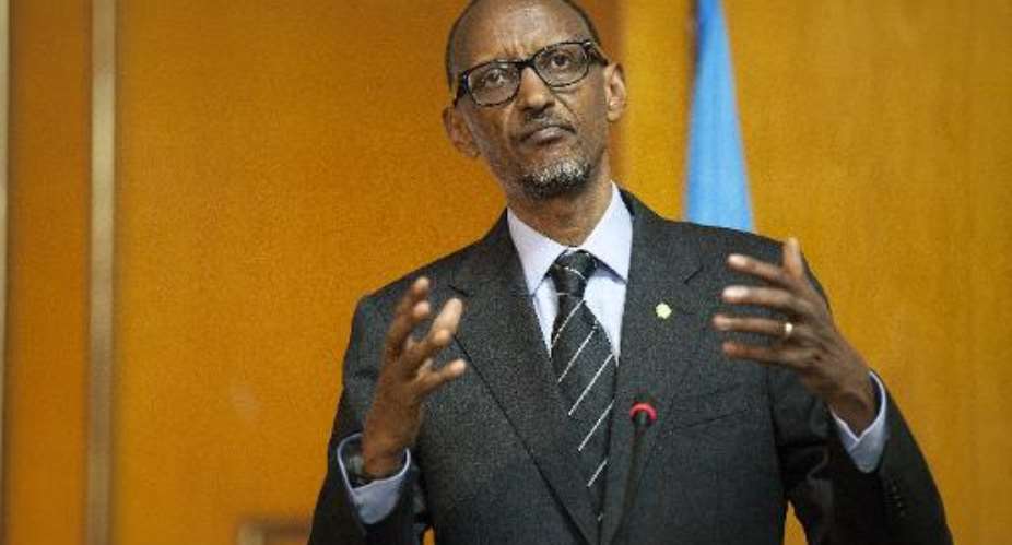Rwanda's ruling party have backed calls to change the constitution that would allow strongman Paul Kagame pictured a third term in power as president, reports said Tuesday.  By Zacharias Abubeker AFPFile