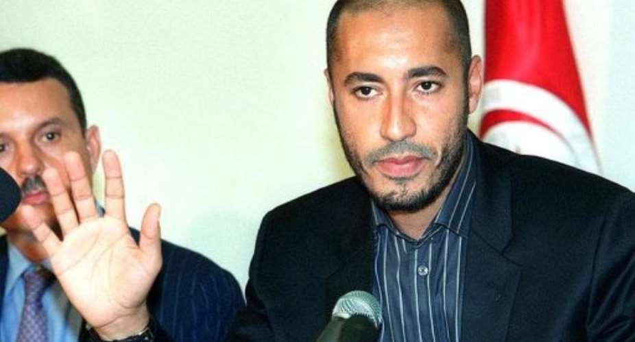 Saadi Kadhafi, pictured in 2003, arrived Sunday in Niger, a government spokesman said.  By Fethi Belaid (AFP/File)