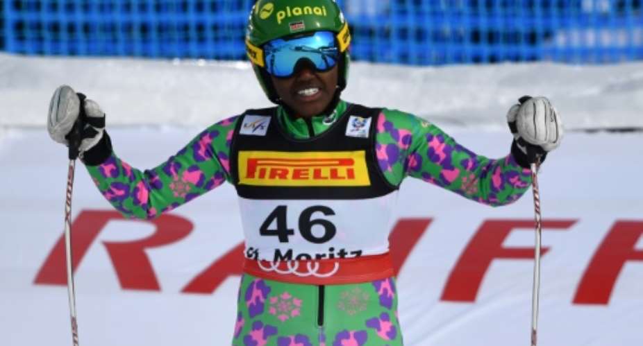Sabrina Simader of Kenya, pictured at the 2017 FIS Alpine World Ski Championships in St. Moritz, will compete in the Super-G and Giant Slalom events in Pyeongchang.  By Dimitar DILKOFF AFPFile