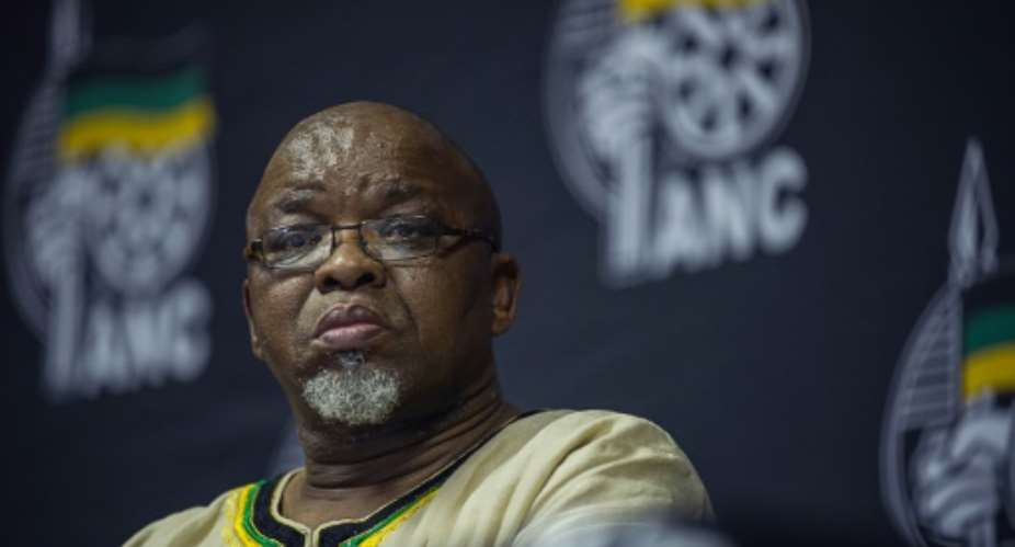 South Africa's ruling African National Congress secretary general Gwede Mantashe adresses the media on March 20, 2016.  By Mujahid Safodien AFPFile