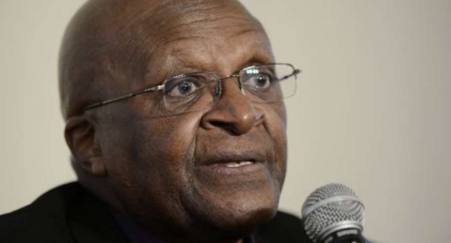 Picture taken on November 6, 2012 in Johannesburg shows South Africas Nobel Peace Laureate Archbishop Desmond Tutu.  By Stephane de Sakutin (AFP/File)