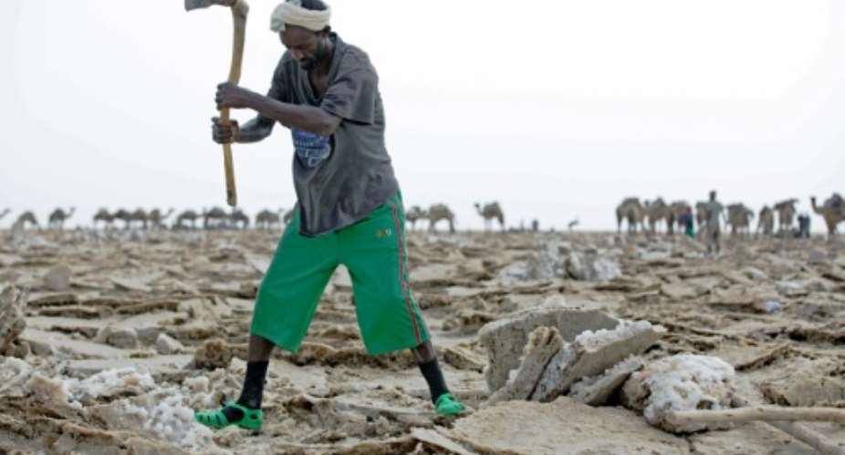 Salt miners in Ethiopias Danakil Depression say investors and tourists could soon end their traditional way of life.  By ZACHARIAS ABUBEKER (AFP)