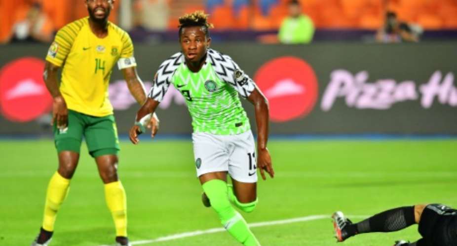 Samuel Chukwueze scored the opening goal in a 2-1 win over South Africa in the quarter-finals.  By Giuseppe CACACE AFPFile