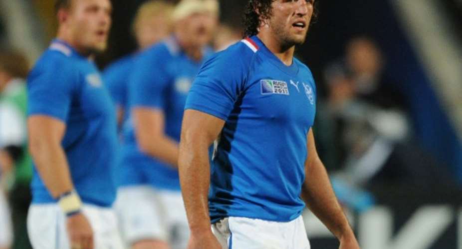 Jacques Burger, pictured on September 22, 2011, will skipper outsiders Namibia at the 2015 Rugby World Cup in England.  By Philippe Lopez AFPFile