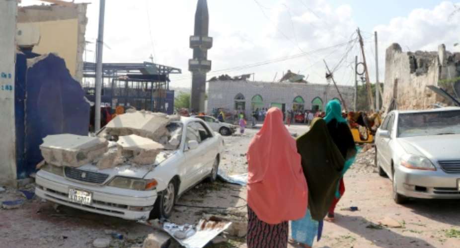 Saturday's bombing in Mogadishu, which killed eight people, was claimed by the Al-Shabaab jihadist group.  By Abdirazak Hussein FARAH AFP