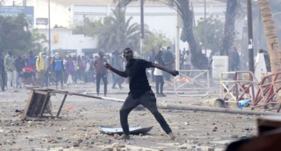 Security forces were targeted by protesters in Dakar.  By Seyllou AFP