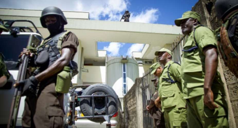 Security was tight at opposition leader Tundu Lissus court appearance.  By ERICKY BONIPHACE (AFP)
