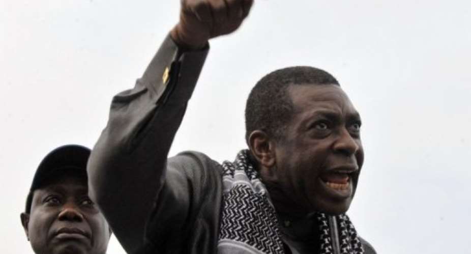 Senegalese music icon Youssou Ndour is backing demonstrators.  By Seyllou Diallo AFPFile