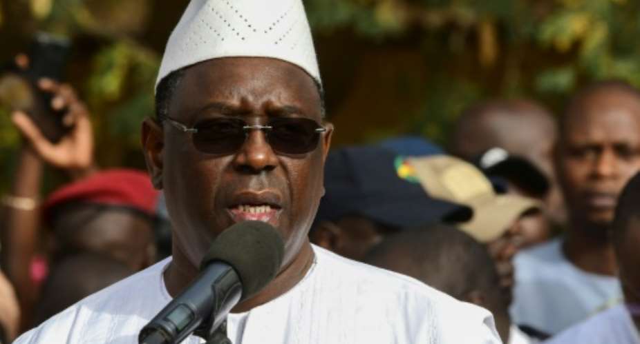 Senegal's incumbent President Macky Sall won re-election in Sunday's poll.  By SEYLLOU AFP