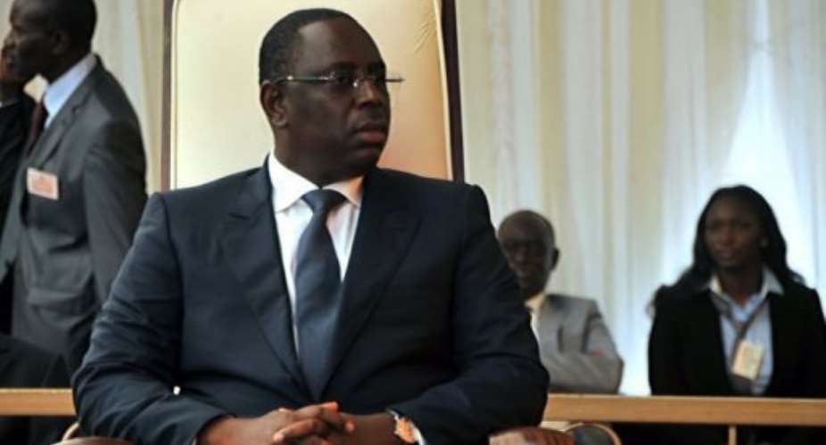 Senegal's new president Macky Sall during his swearing in ceremony in Dakar on April 2.  By  AFPPRESIDENCY