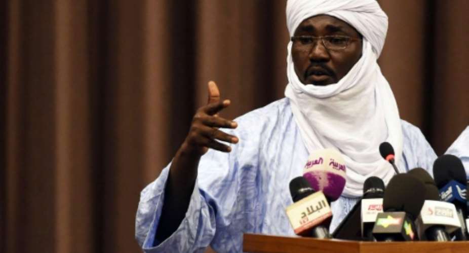 The vice president of the Tuareg National Movement for the Liberation of Azawad MNLA, Mahamadou Djeri Maiga, speaks during a meeting on peace talks on July 16, 2014 in the Algerian capital Algiers.  By Farouk Batiche AFPFile