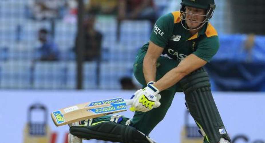 South African cricketer David Miller in action during the third one-day international against Bangladesh at the Zohur Ahmed Chowdhury stadium in Chittagong on July 15, 2015.  By  AFP