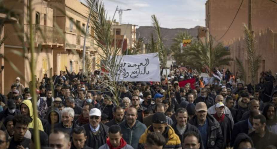 Shops shut their doors and hundreds of people marched through the Moroccan border town of Figuig in protest after Algeria expelled farmers from a disputed border area where they had long been allowed to farm dates.  By Fadel SENNA AFP