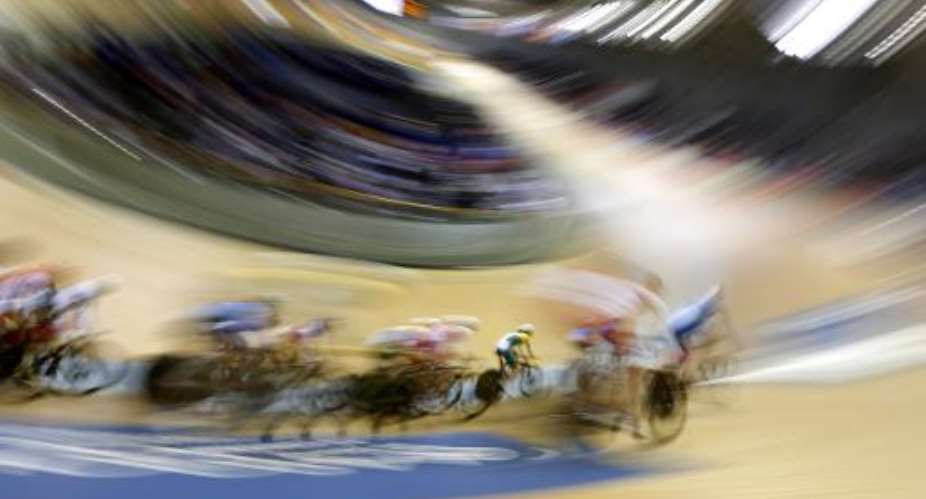 File picture shows competition in the Sir Chris Hoy Velodrome during the 2014 Commonwealth Games in Glasgow, Scotland.  By Adrian Dennis AFPFile
