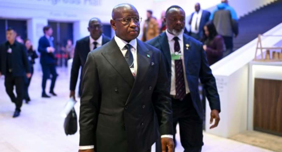 Sierra Leones President Julius Maada Bio pictured at the 2026 World Economic Forum.  By Fabrice COFFRINI (AFP)